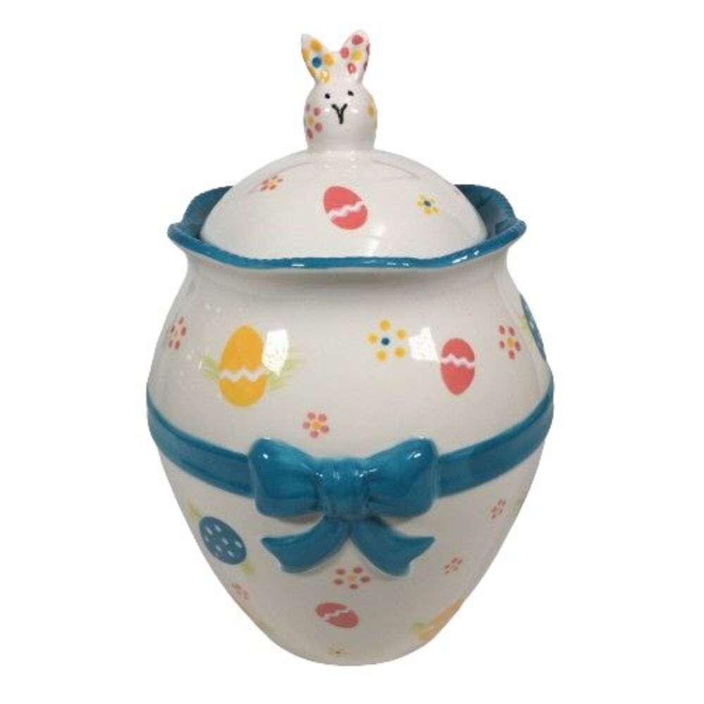 Temp-tations Easter Cookie Jar Rabbit Bunny Canister Storage Container Egg Hunt